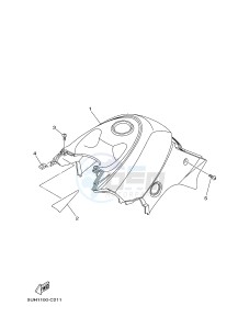 YFM350FWA YFM35FGB GRIZZLY 350 4WD (1NS3 1NS3 1NS4) drawing SIDE COVER