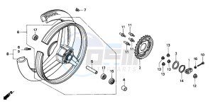 CB125T drawing REAR WHEEL (CB125TDJ/TP)