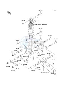 ZX 636 B [NINJA ZX-6R[ (B1-B2) [NINJA ZX-6R drawing REAR SUSPENSION