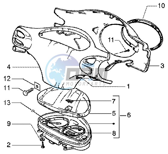 Speedometer Kms. - handlebar covers