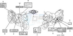 VFR800A9 UK - (E / ABS MME) drawing CAUTION LABEL