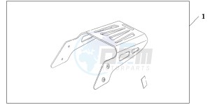 VTX1300S drawing DLX CHROME REAR CARRIER