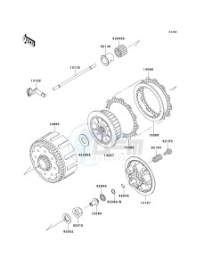 KX 250 R (R6F-R7F) R7F drawing CLUTCH