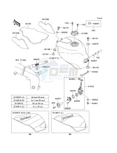 ZX 600 J [NINJA ZX-6R] (J1-J3) [NINJA ZX-6R] drawing FUEL TANK -- ZX600-J2- -