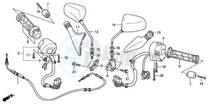 FES125A S-WING drawing SWITCH/CABLE/MIRROR (FES1257/A7)(FES1507/A7)