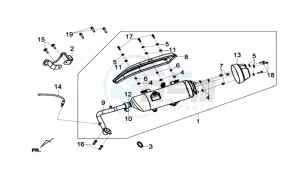 CRUISYM 125I ABS (L8 L9) EU EURO4 drawing EXH. MUFFLER ASSY