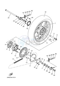 YZF-R3 YZF-R3A 321 R3 (BR51 BR52) drawing REAR WHEEL