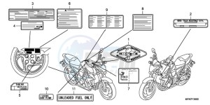 CB1000RA9 UK - (E / ABS MPH) drawing CAUTION LABEL(1)