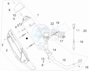 Beverly 350 4t 4v ie e3 ( USA - ca ) USA_CAL drawing Silencer