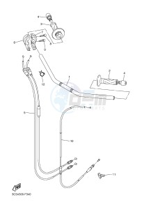 FZ1-S FZ1 FAZER 1000 (2DV6) drawing STEERING HANDLE & CABLE