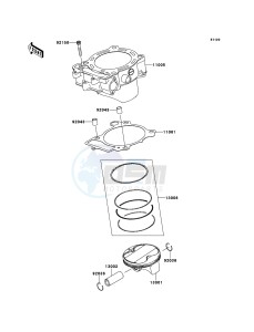 KX450F KX450E9F EU drawing Cylinder/Piston(s)