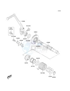 KLX 125 B [KLX125L] (B1-B3) [KLX125L] drawing KICKSTARTER MECHANISM