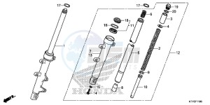 CBR125RTF CBR125RT UK - (E) drawing FRONT FORK