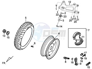 X'PRO 50 45KMH (L8) EU EURO4 drawing REAR WHEEL