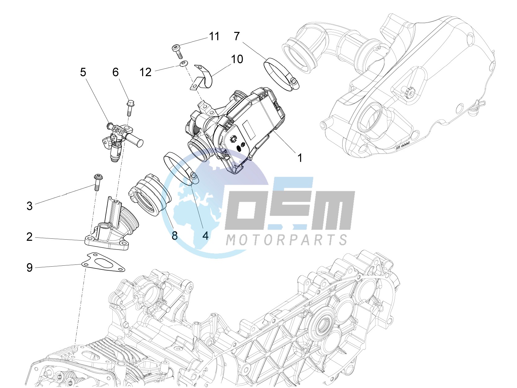 Throttle body - Injector - Induction joint