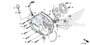 CBR125RSF CBR125RS E drawing RIGHT CRANKCASE COVER