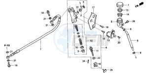 XR250R drawing REAR BRAKE MASTER CYLINDER