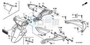 CBR600RRA Korea - (KO / ABS) drawing REAR FENDER