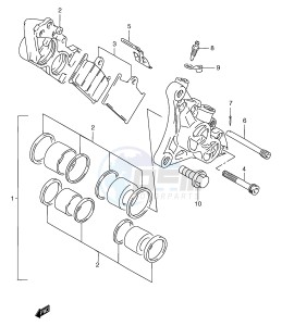 GSF1200 (E2) Bandit drawing FRONT CALIPER (GSF1200SAV SAW SAX SAY)