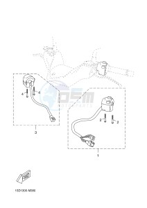 YPR125R XMAX 125 EVOLIS 125 (2DMF 2DMF) drawing HANDLE SWITCH & LEVER