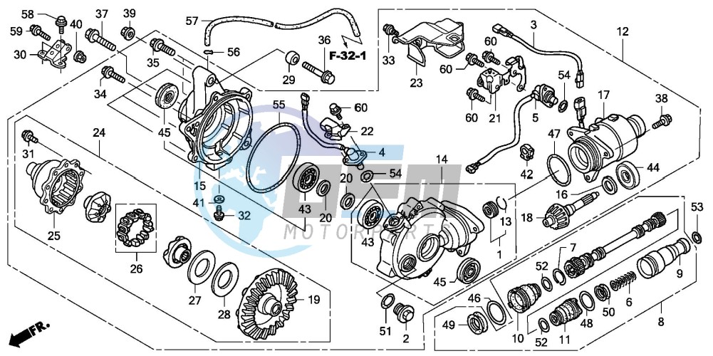 FRONT FINAL GEAR (TRX500FA5/6/7/8)