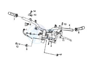 FIDDLE II 50 drawing HANDLEBAR / BRAKE LEVERS /CABLES