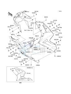 ZX 600 B [NINJA ZX-6RR] (K1) [NINJA ZX-6RR] drawing COWLING LOWERS