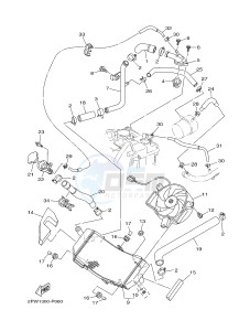 XP500A T-MAX 530 (2PWC) drawing RADIATOR & HOSE