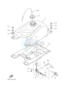 YFM350A YFM350TF GRIZZLY 350 2WD (B145) drawing FUEL TANK