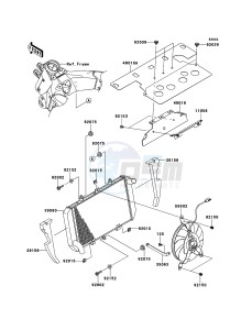 Z1000SX ABS ZX1000HCF FR GB XX (EU ME A(FRICA) drawing Radiator