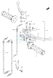 GSF1200 (E2) Bandit drawing HANDLE LEVER