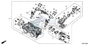 CB500XAF CB500X UK - (E) drawing THROTTLE BODY