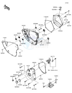 KX250F KX252AJF EU drawing Engine Cover(s)