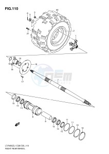 LT-R450 (E28-E33) drawing RIGHT REAR WHEEL (LT-R450L1 E33)