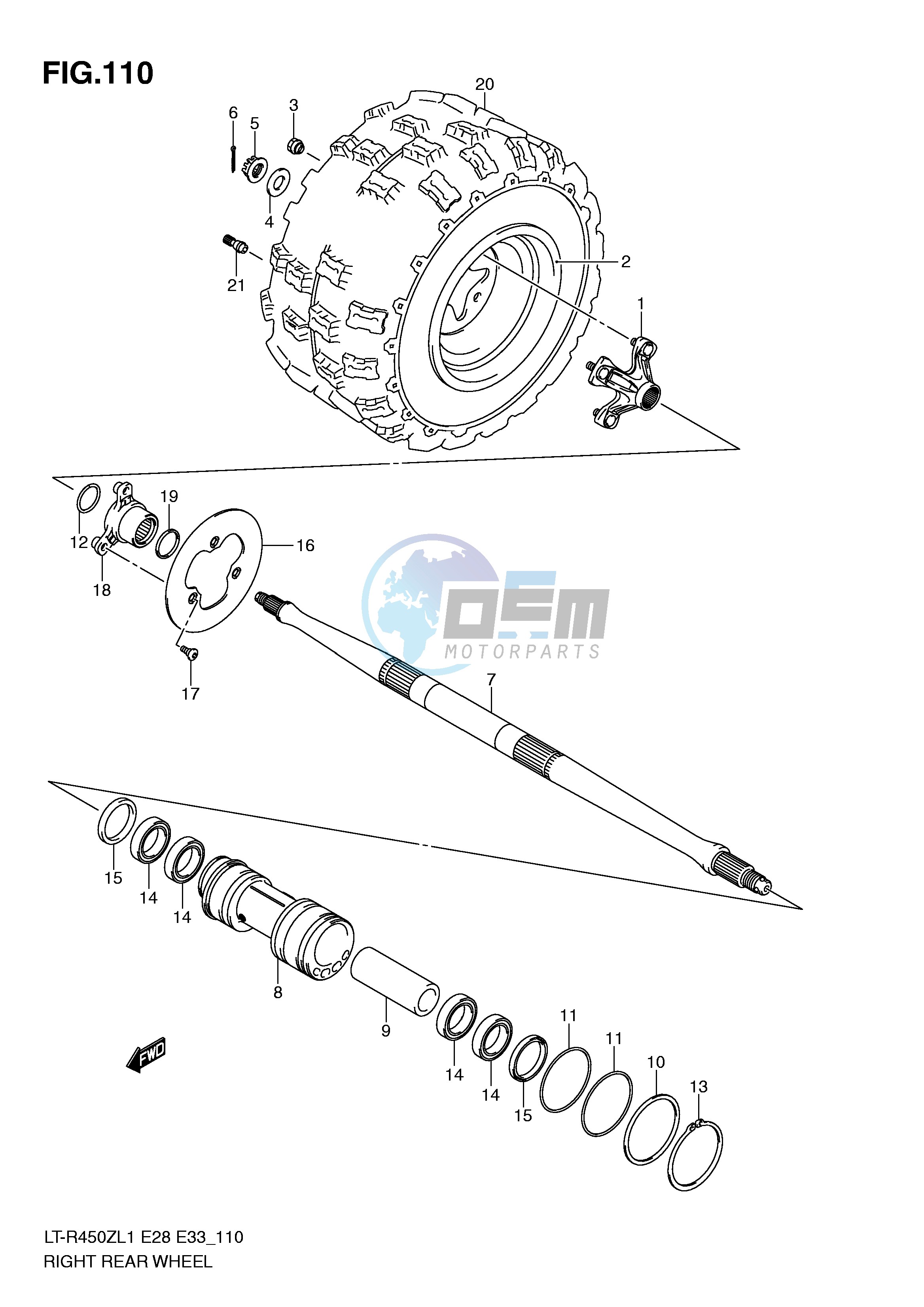 RIGHT REAR WHEEL (LT-R450L1 E33)