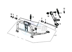 SYMPHONY ST 125 EURO4 L7 drawing CENTRAL STAND -SIDE STAND- KICKSTARTER PEDAL