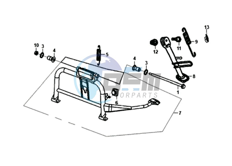 CENTRAL STAND -SIDE STAND- KICKSTARTER PEDAL