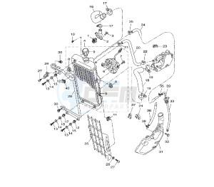 WR R 125 drawing RADIATOR AND HOSE 22B1-B3