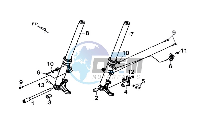 FRONT FORK / FRONT COVER / STEERING STEM