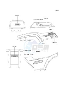 KLF 250 A [BAYOU 250] (A1-A3) [BAYOU 250] drawing DECALS-- GREEN- --- KLF250-A2- -