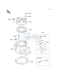 KX 65 A [KX65 MONSTER ENERGY] (A6F - A9FA) A9FA drawing CYLINDER HEAD_CYLINDER