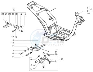 NRG 50 power DD drawing Chassis - Central stand