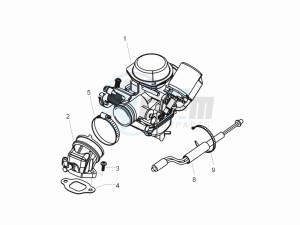 LX 150 4T USA drawing Carburettor  assembly - Union pipe