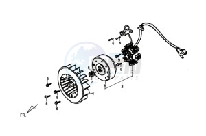 SYMPLY 50 drawing FLYWHEEL WITH MAGNETO / FAN