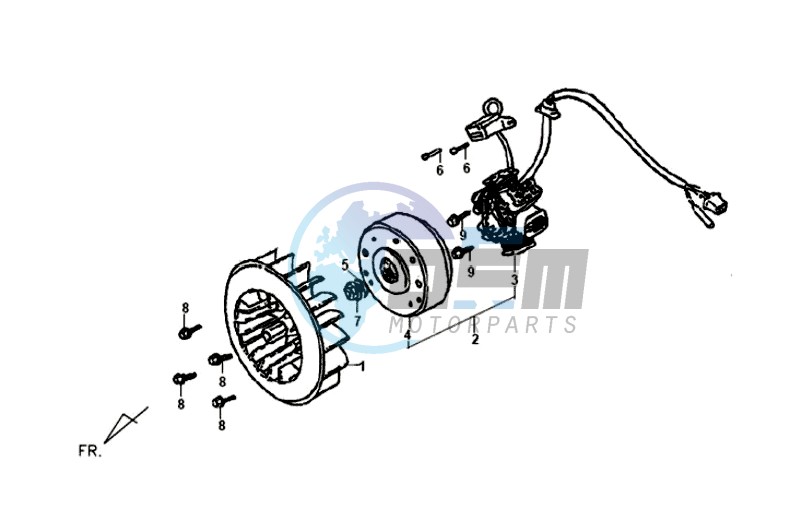 FLYWHEEL WITH MAGNETO / FAN