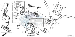 GLR1251WHF CB125F UK - (E) drawing HANDLE PIPE/TOP BRIDGE