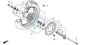 VT750C drawing FRONT WHEEL