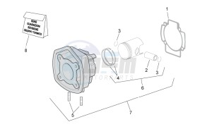 SR 50 H2O new ie AND carb. drawing Cylinder with piston