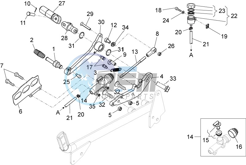 Rear master cylinder