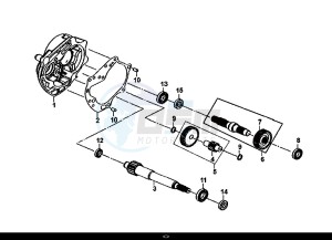 ALLO 50 (25 KM/H) (AJ05WA-NL) (L8-M0) drawing MISSION CASE-DRIVE SHAFT